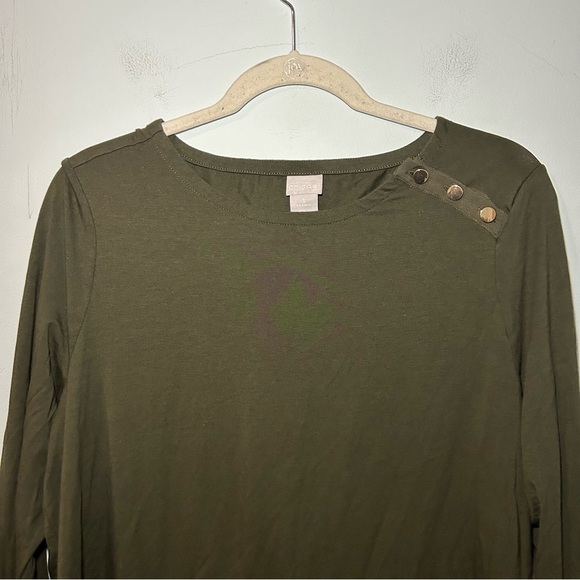 Chico’s Dark Green Touch of Cool Hardware Tunic Size XL - Picture 5 of 13